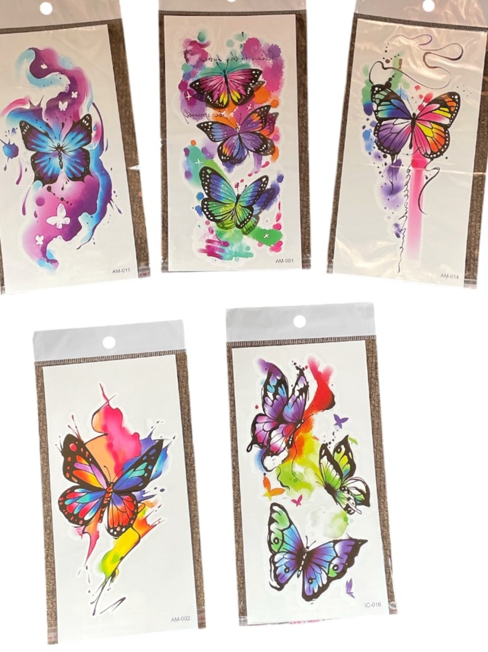 Temporary colorful large butterfly tatoos Adult Bobby art NWT